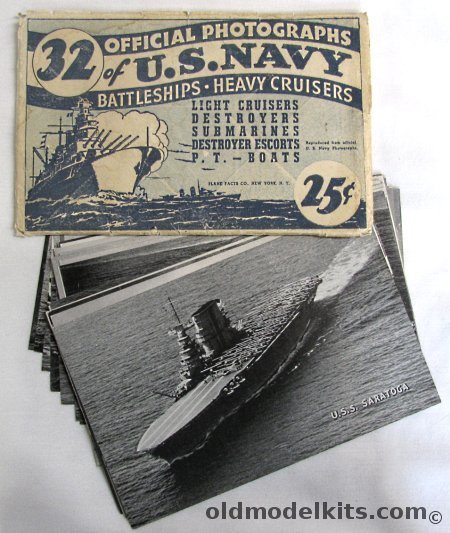 Plane Facts Company 32 Official Photographs of US Navy Battleships / Heavy and Light Cruisers / Destroyers / Submarines / Destroyer Escorts / PT Boat / Aux Ships plastic model kit